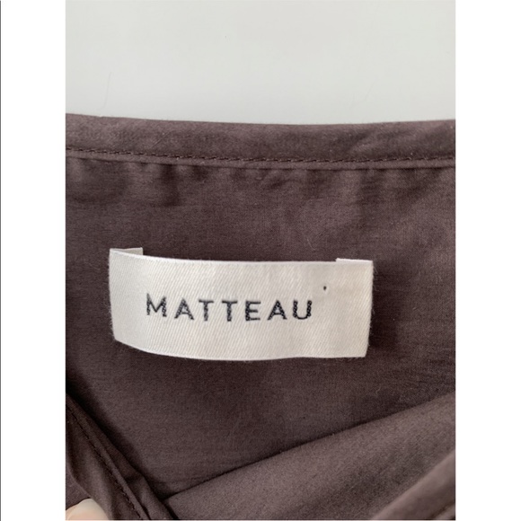 Matteau Gathered Brown Cotton Poplin Maxi Dress - Picture 8 of 15
